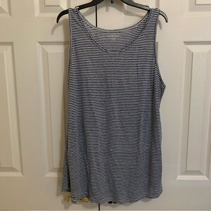 Eileen Fisher Organic Linen Striped Tank XL